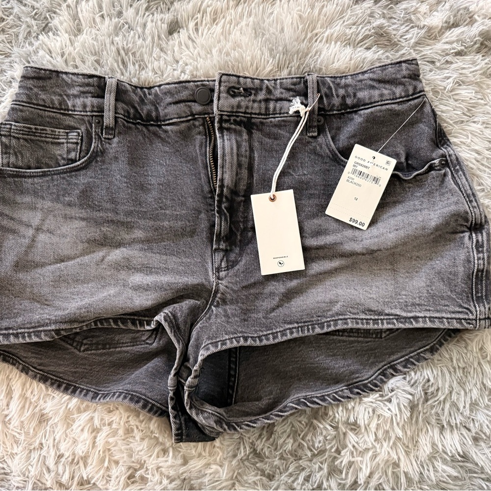 Good American Charcoal Jean Shorts